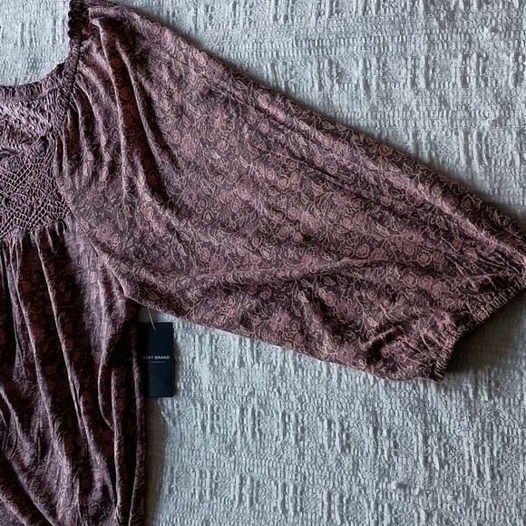 Lucky Brand Smocked Peasant Top XXL - Picture 4 of 6